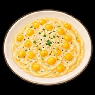 옥수수크림파스타 완성 모습 일러스트
