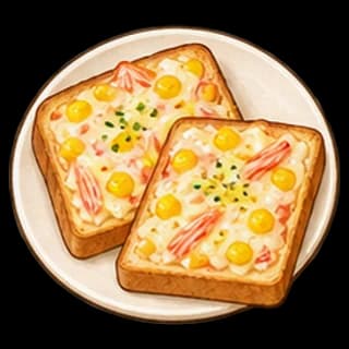 맛살치즈토스트 완성 모습 일러스트