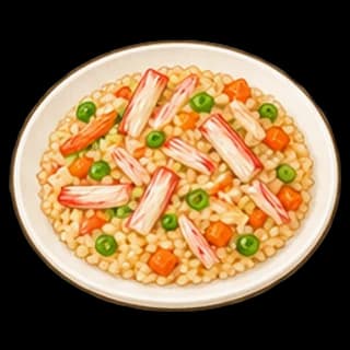 맛살볶음밥 완성 모습 일러스트