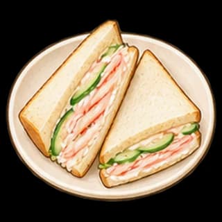 맛살샌드위치 완성 모습 일러스트