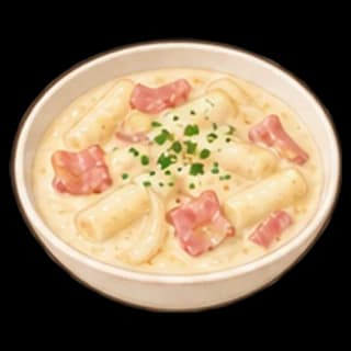 크림떡볶이 완성 모습 일러스트