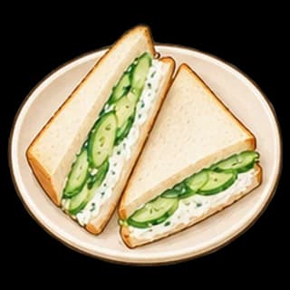 오이크림치즈샌드위치 완성 모습 일러스트