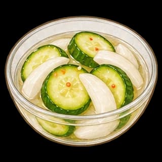 오이양파피클 완성 모습 일러스트