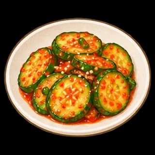 오이무침 완성 모습 일러스트
