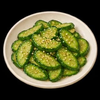 오이볶음 완성 모습 일러스트
