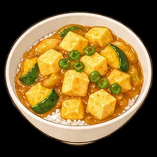 두부카레덮밥 완성 모습 일러스트