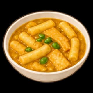 카레떡볶이 완성 모습 일러스트