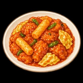 닭갈비 완성 모습 일러스트