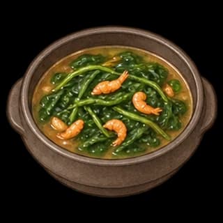 건새우아욱국 완성 모습 일러스트