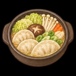 만두전골 완성 모습 일러스트