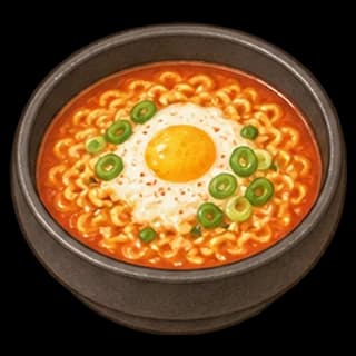 달걀라면 완성 모습 일러스트
