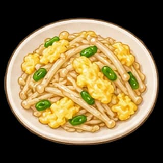 팽이버섯달걀볶음 완성 모습 일러스트