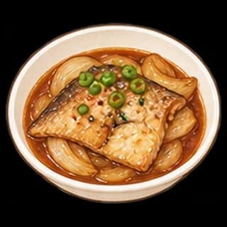 가자미간장조림 완성 모습 일러스트
