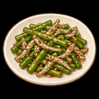 마늘종멸치볶음 완성 모습 일러스트