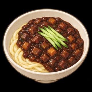 짜장면 완성 모습 일러스트