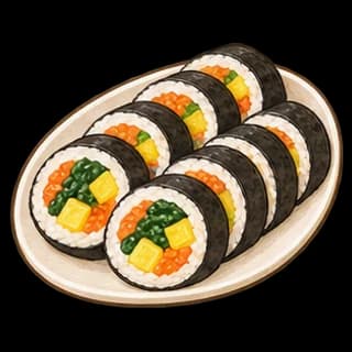 김밥 완성 모습 일러스트