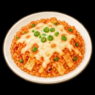 치즈김치볶음밥 완성 모습 일러스트