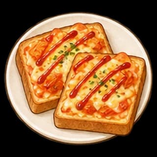 김치치즈토스트 완성 모습 일러스트