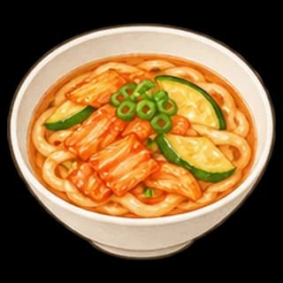 김치칼국수 완성 모습 일러스트