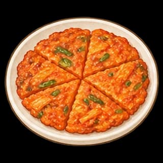 김치전 완성 모습 일러스트