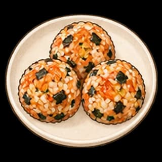 김치주먹밥 완성 모습 일러스트