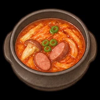 소시지김치찌개 완성 모습 일러스트