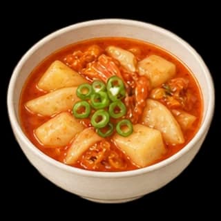 김치수제비 완성 모습 일러스트
