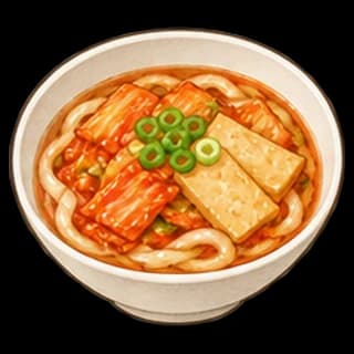 김치우동 완성 모습 일러스트