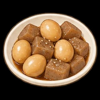 곤약메추리알조림 완성 모습 일러스트