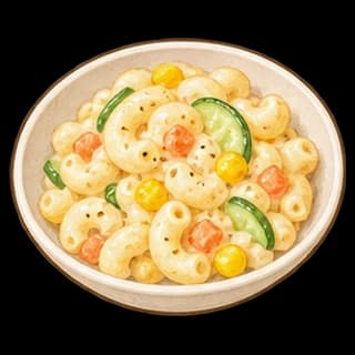 마카로니샐러드 완성 모습 일러스트