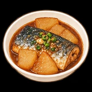 고등어된장조림 완성 모습 일러스트