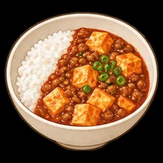 마파두부덮밥 완성 모습 일러스트