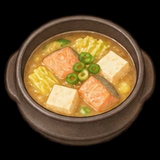 연어미소찌개 완성 모습 일러스트