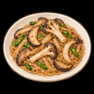 버섯당면볶음 완성 모습 일러스트