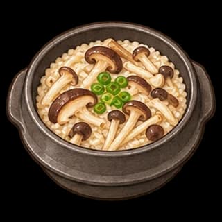 버섯솥밥 완성 모습 일러스트