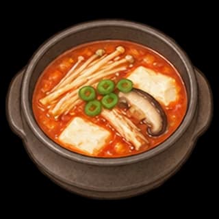 버섯순두부찌개 완성 모습 일러스트