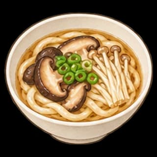 버섯우동 완성 모습 일러스트