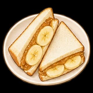 땅콩바나나샌드위치 완성 모습 일러스트