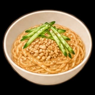 땅콩비빔국수 완성 모습 일러스트