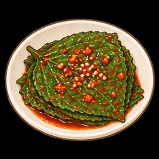깻잎양념무침 완성 모습 일러스트