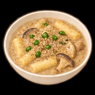 들깨떡볶이 완성 모습 일러스트