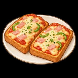 피자토스트 완성 모습 일러스트