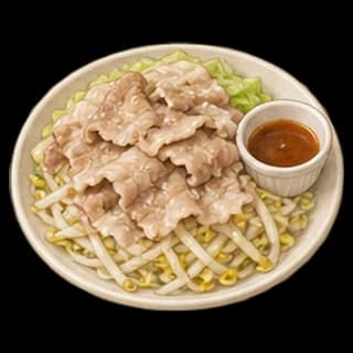 대패삼겹살숙주찜 완성 모습 일러스트