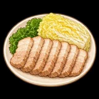 돼지고기수육 완성 모습 일러스트