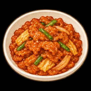 제육볶음 완성 모습 일러스트