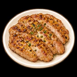 머스터드돼지고기구이 완성 모습 일러스트