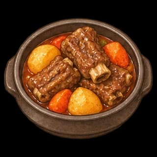 돼지갈비찜 완성 모습 일러스트