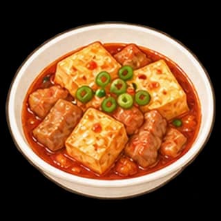 돼지고기두부조림 완성 모습 일러스트