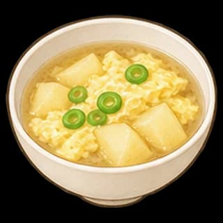 감자달걀국 완성 모습 일러스트