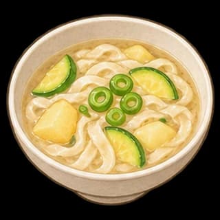 감자칼국수 완성 모습 일러스트